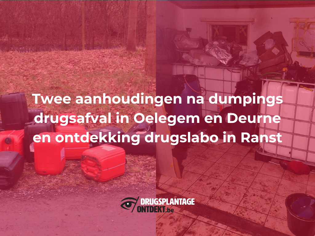 Oelegem & Deurne - Twee aanhoudingen na dumpings drugsafval en ontdekking drugslabo